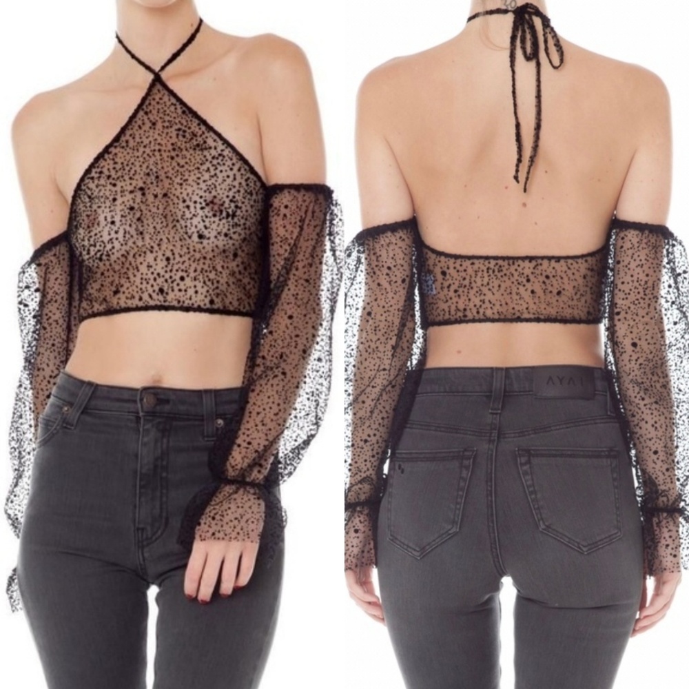 Are You Am I Revolve Seraphina Tulle Crop Halter Top